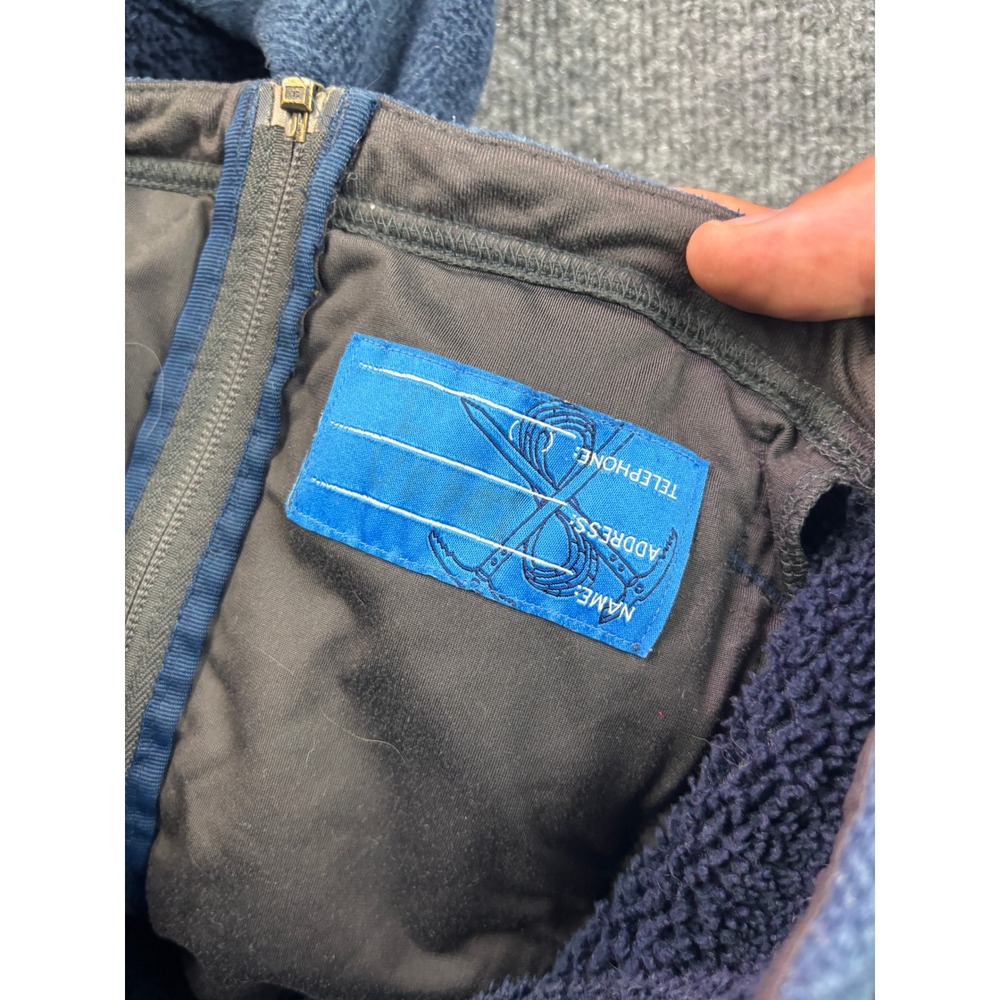 REI Fleece Hoodie Boys XXS 4/5 Blue Herringbone Full Zip Sherpa Lined Jacket - Picture 4 of 7